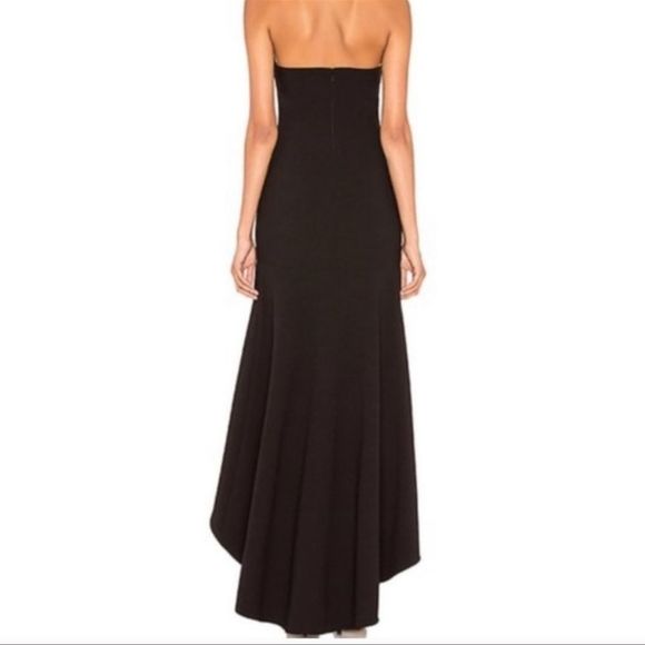 NWT! Likely x Revolve Formal Black High Low Jenny Formal Ruffle Halter Maxi Gown - Picture 5 of 14